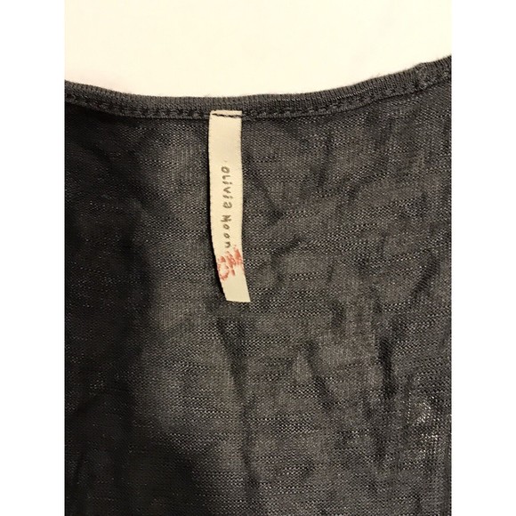 Olivia Moon Tank Top Large Slate Gray Green Scoop Ruffled Neckline Cami Shirt - Picture 2 of 5